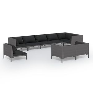Ensemble de salon de jardin gris foncé et noir - Product Image 2