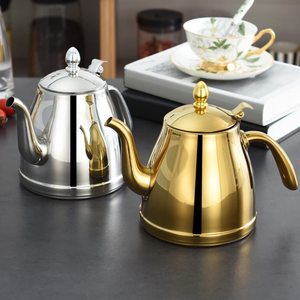 Bouilloire à café en acier inoxydable à bec col de cygne, plaquée or, pour infusion de précision, théière pour préparer le café et le thé - Product Image 6