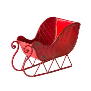 Galvanized Metal & Wood Santa Sleigh <b>Table</b> Top Ornament Customized Color & Size Durable Handicraft for Festive Decorations - Product Image 4