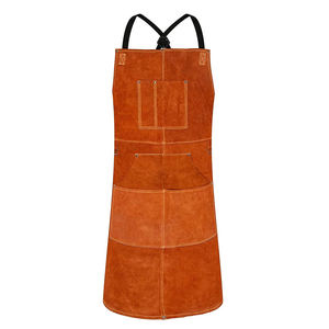 SALUBRIOUS SPORTS Unisex Adults Polished Shiny Dark Cowhide Split Leather Welding Apron with <b>Spark</b> Proof Features - Product Image 3