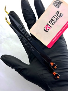 GETUP BROSONS แหนบต่อขนตา สแตนเลสสตีล ปลายสีทอง ความยาว 10 มม. จับถนัดมือ เครื่องมือความแม่นยำสูงสำหรับการต่อขนตา - Product Image 4