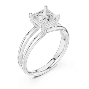 2ct Princess Cut Lab Grown Diamond Solitaire Engagement <b>Ring</b> Four Prong <b>Split</b> Shank 14K 18K Solid Gold Bridal Jewelry - Product Image 1
