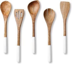 Utensilios de cocina de madera natural, cucharas hechas en India |   Personalización Disponible |   Personalización de Talla Disponible | - Product Image 5