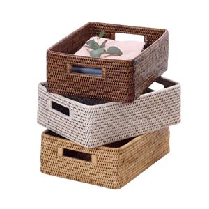 Wholesale Handmade <b>Rectangular</b> Rattan <b>Basket</b> for Home Decor <b>Storage</b> Organization and Global Export Supply - Product Image 6