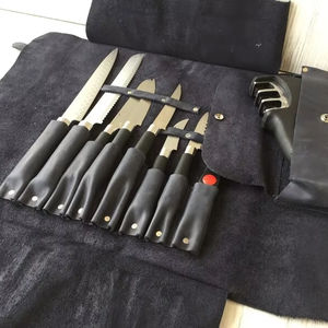 Étui de transport de luxe en cuir véritable durable, anti-odeur, pour couteaux de chef, sac de voyage, étui pour ustensiles de cuisine LSKR-0112 - Product Image 1