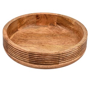 Bol à salade en bois de manguier sculpté à la main, écologique, grand bol rond décoratif pour fruits et collations, ustensiles de cuisine rustiques - Product Image 2