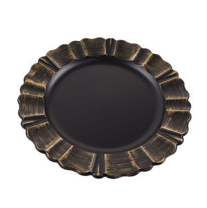 Set of 2 Wooden Serving plate With Scalloped Edge Natural Finish For Food Contact Residential Use Desserd wooden plate - Product Image 2