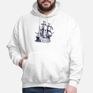 เสื้อฮู้ดดี้ผู้ชายสั่งทำพิเศษสำหรับฤดูหนาว ดีไซน์ปักลายเรียบง่าย ผ้าฝ้ายฟลีซ 100% ทรงโอเวอร์ไซส์ - Product Image 1