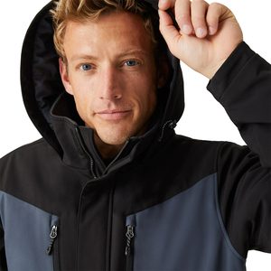New Arrival Outdoor Warm Winter Softshell <b>Jackets</b> Black Color Side Inner <b>Zipper</b> <b>Pockets</b> Softshell Outdoor <b>Jackets</b> For Adults - Product Image 5