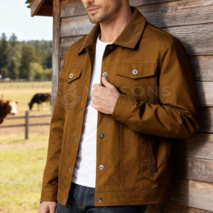 เสื้อแจ็คเก็ตลำลองสำหรับผู้ชาย แจ็คเก็ตทรัคเกอร์ คุณภาพพรีเมียม เสื้อคลุมลำลอง สไตล์สตรีทแฟชั่น - Product Image 2