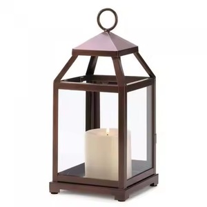 Golden <b>Brass</b> <b>Lantern</b> Candle Holder Set for Home Decoration Indoor Outdoor Use Durable Metal Design - Product Image 2