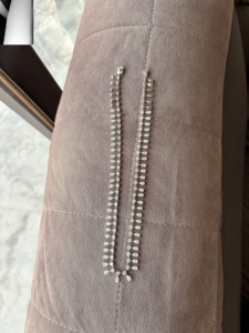 สร้อยคอเพชร ทองคำขาว 14k เพชรทรงลูกแพร์และทรงกลมที่เพาะเลี้ยงในห้องปฏิบัติการ เครื่องประดับหรูหรา ประกายระยิบระยับเหนือกาลเวลา ความงดงามเปล่งประกาย งานฝีมือชั้นเยี่ยม - Product Image 6