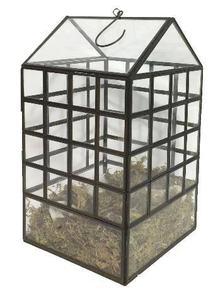 Terrario de Vidrio Transparente con Forma de Cabaña, Recipiente Decorativo para Plantas de Interior, Suculentas, Plantas Aéreas o Miniaturas - Product Image 3