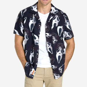 Chemise d'été pour homme à manches courtes, imprimé tropical hawaïen, décontractée, boutonnée, en coton, motif floral coloré, pour les vacances à la plage - Product Image 1
