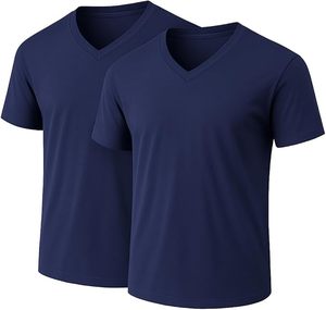 Camiseta de Manga Corta para Hombre, Cuello en V, de Poliéster/Algodón, con Estampado Serigrafiado, Antiarrugas, Ecológica, Transpirable, Ligera y de Secado Rápido - Product Image 6