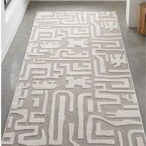 Newest Trending Abstract Pattern Rectangle Area <b>Rug</b> Modern Gray White Flat Weave Wool Acrylic Non-Slip <b>Living</b> <b>Room</b> Indoor Use - Product Image 3