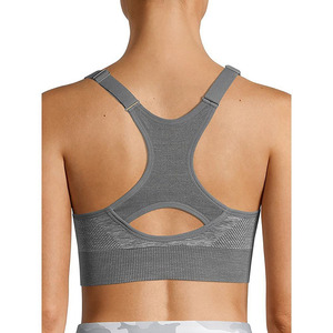 Gray Racerback Sports Bra New Fashion Sports Bra Women Customized Athletic Wear <b>Top</b> Quality Sports Bra - Product Image 1
