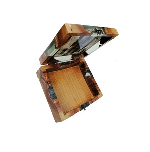 Boîtes de rangement pour montres pendantes en bois antique, fournisseur en gros, boîtes à bijoux en résine époxy pour emballage cadeau - Product Image 2