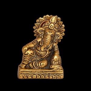 ARTIFICIOS METÁLICOS BAÑADOS EN ORO: GANESHA REPOSANDO (PEQUEÑO) - Product Image 2