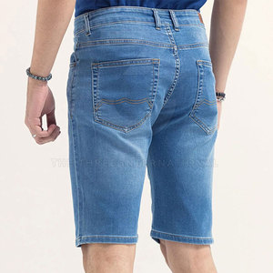 Shorts en jean légers pour hommes, personnalisables, respirants, style urbain, coupe droite, pour l'été – Vente en gros - Product Image 3