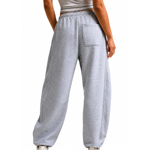 Factory Direct Sale Women Baggy Sweatpants Custom Embroidery Relaxed Fit Fleece Joggers Ladies Mid Waist Casual <b>Trousers</b> Women's - Product Image 5