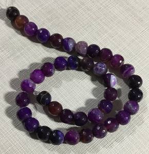 Perles de pierre naturelle d'agate violette foncée à facettes rondes pour la fabrication de bijoux DIY - Product Image 5