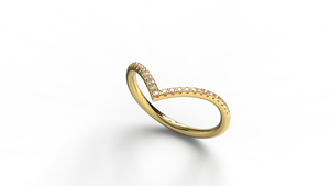 Minimalist 18K Gold V Shaped Diamond <b>Ring</b> <b>Dainty</b> Pave Round Diamond <b>Ring</b> Stackable Band Fine Jewelry Engagement <b>Ring</b> for Women - Product Image 2