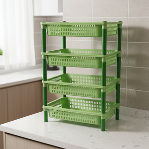 Hot Sale 4-Piece Set High Quality <b>g</b> Plastic green color trolley Medical Food Storage Containers for Hospital and Spice Storage - Product Image 3