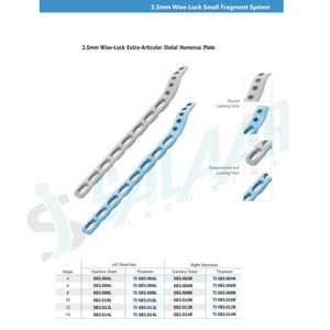 แผ่นยึดกระดูกไทเทเนียมและสแตนเลสขนาด 3.5 มม. แบบ Wise Lock Extra Articular Distal Humerus สำหรับศัลยกรรมกระดูกอุปกรณ์เสริมทางออร์โธปิดิกส์ ยี่ห้อ Salaar - Product Image 5