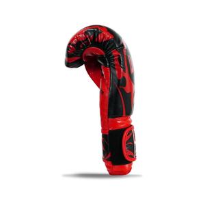 Gants de boxe en PU noir et rouge avec fermeture Velcro pour adultes, équipement d'entraînement, sangle de poignet réglable - Product Image 2