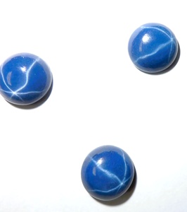 Zafiro Azul Estrella Redondo de 10x10 mm, 6.5 Quilates, Creado en Laboratorio, Cabujón Pulido con Efecto de Estrella de 6 Puntas, 5-5.5 mm de Altura para Joyería - Product Image 4
