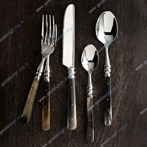 18/10 Hot Selling 5 Pcs <b>Wedding</b> Party Flatware Set Natural Horn Handle Stainless Steel Cutlery Set - Product Image 6