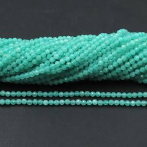 Cuentas de Amazonita Natural Grado AAA, Forma Rondelle Facetada, 3mm-3.5mm, Azul Cielo, Perforadas al Centro, Certificadas por CMA, Hilo de 13 Pulgadas para Joyería - Product Image 4