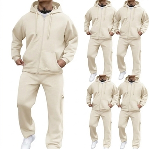 High Quality Track Suits Men Cotton Zip up Design Sportswear Tracksuit Manufacturer Sweatpants and Hoodie <b>Set</b> for Men - Product Image 3