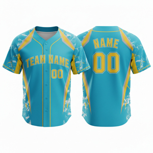 High-Performance Breathable Polyester Sportswear Custom Heat-Transfer Printed Baseball Uniform Adults Plus Size Front custom - Product Image 3