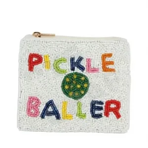 Pickle Baller Coin Pouch Portefeuille perlé de graines personnalisé Beau cadeau de maman-Design coeurs pour filles - Product Image 1