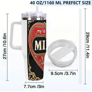 40Oz <b>Large</b> Stainless Steel Tumbler With Straw For Office Use - Product Image 4
