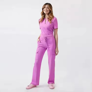 Conjunto de Uniformes Médicos Profesionales Color Coral, Ropa de Trabajo Transpirable y Duradera para Personal de Enfermería de Hospital - Product Image 4