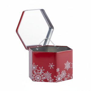Lata de Metal con Forma de Copo de Nieve Navideño para Envasar Chocolate, Dulces y Regalos - Product Image 3