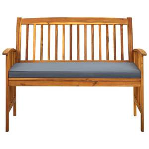 Banc de jardin durable en bois d'acacia massif de 46,9 pouces, banc de patio naturel - Product Image 3