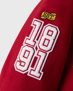 Chaqueta Universitaria Unisex Roja de Lana con Letras Bordadas - Product Image 3