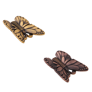 Antique <b>copper</b> cabinet <b>knob</b> Solid brass butterfly handle Antique brass hardware <b>knob</b> Cabinet <b>knob</b> antique finish - Product Image 2