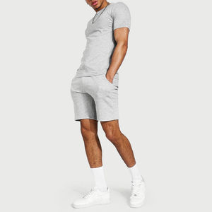 Conjunto de Verano para Hombre, Estampado Informal, Deportivo, de 2 Piezas, Camiseta de Algodón de Manga Corta, Pantalones Cortos de Felpa, Talla Grande, Opción XXL, Logotipo Personalizable - Product Image 1