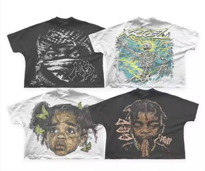 Camiseta Holgada de Gran Tamaño para Hombre, 100% Algodón, con Impresión de Serigrafía Personalizada, 200g, Cuello Redondo, Transpirable - Product Image 1