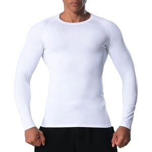 White Short Sleeve <b>Compression</b> <b>Shirt</b> Quick Dry Polyester/Nylon Rash Guard Top Fasmic International 160g Needle Detection Unisex - Product Image 1