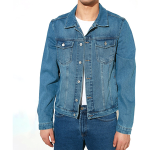 Veste en jean décontractée pour hommes, style streetwear, avec logos personnalisés imprimés, techniques de lavage tendance pour l'hiver, vente en gros - Product Image 1