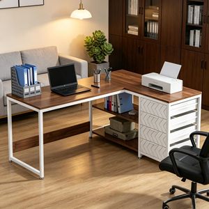 "Adjustable Industrial Office <b>Desk</b> with 4 <b>Drawers</b> for Enhanced Comfort" - Product Image 1