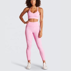 Ensemble de leggings et de soutien-gorge de grande taille pour femmes, combinaison de fitness et de gymnastique au design uni personnalisé pour le yoga et le sport, vêtements de sport à motif uni - Product Image 1