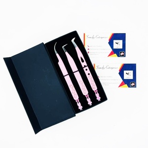 Pince à épiler professionnelle Somely Enterprises pour cils, en acier inoxydable, pointe lisse, ensemble de précision, boîte personnalisée avec logo, 10 mm, durable, parfaite - Product Image 4