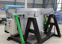 Four à creuset pour la fonte du laiton de 250 kg avec brûleur à gaz, inclinaison hydraulique disponible à un prix raisonnable